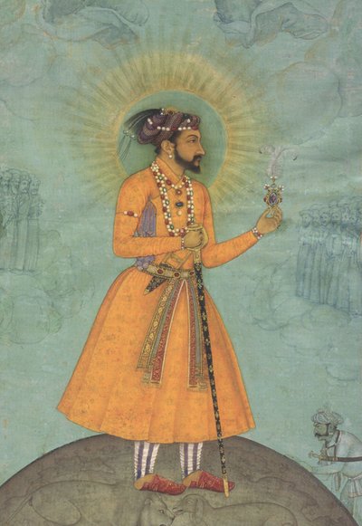 Mughal Emperor Shah Jahan Standing on a Globe by Bichitr