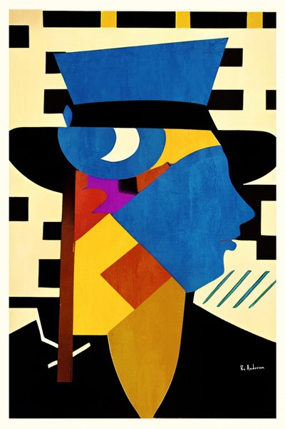 Abstract Man in Hat by Bo Anderson