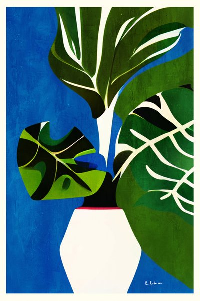 Tropical Leaf Vase by Bo Anderson