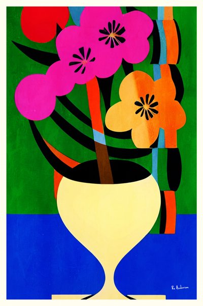 Vibrant Floral Abstraction by Bo Anderson