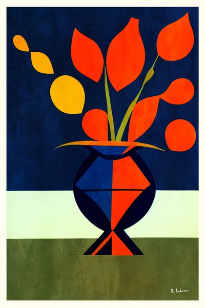 Vibrant Geometric Flowers by Bo Anderson