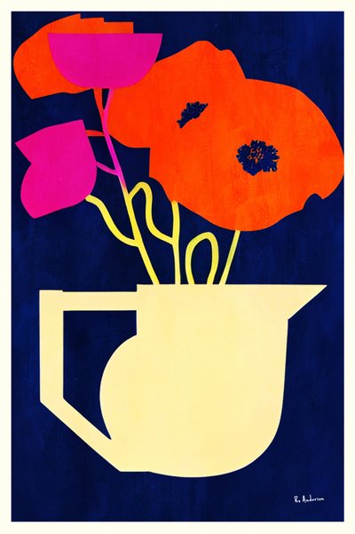 Vibrant Poppies Pitcher by Bo Anderson