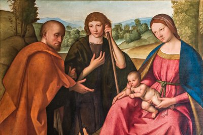 Adoration of the Shepherds Madonna with Infant Jesus and two shepherds (detail) by Boccaccio Boccaccino