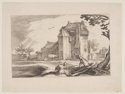 Plate 15, from Landscapes with Farmhouses by Boetius Adams Bolswert
