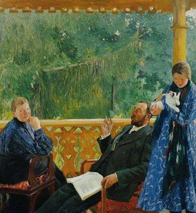 Family portrait of the Polenow family by Boris Mikhailovich Kustodiev