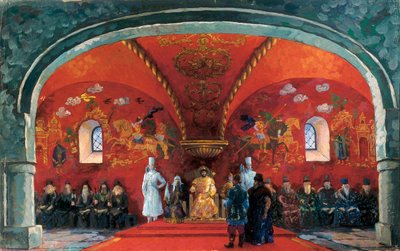Representation of Boris Fyodorovich Godunov (1551-1605), Tsar of Russia, Decor for the Theatre Piece 