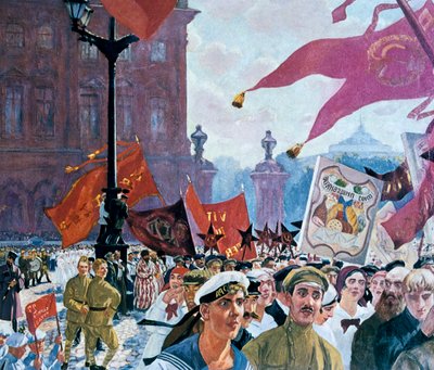 Festivities Marking the Opening of the Second Congress of the Comintern by Boris Mikhailovich Kustodiev