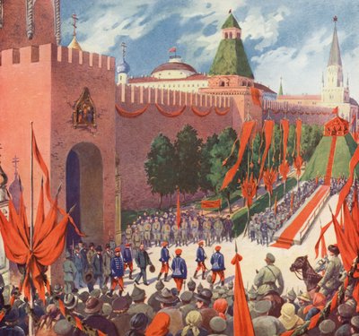 Festival commemorating the Third Communist International in Moscow by Boris Vasilievich Zvorykin