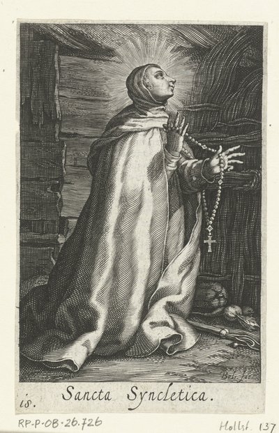 Saint Syncletica of Alexandria as a Hermit (Hermits) by Boëtius Adamsz. Bolswert