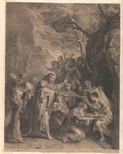Raising of Lazarus (title on object: Lazarus, Come Forth) by Boëtius Adamsz. Bolswert