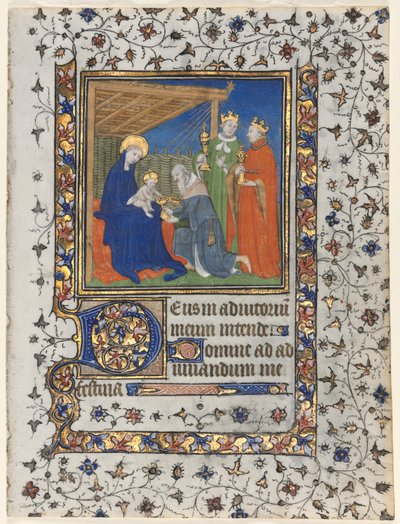 Bifolio from a Book of Hours: Adoration of the Magi by Boucicaut Master