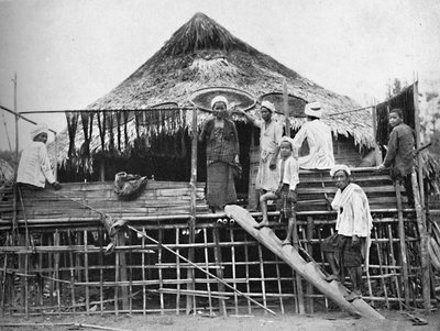 Hindu fakirs and a native dwelling, 1902 by Bourne and Shepherd