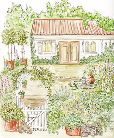 Whimsical Garden Cottage by Breanna Megan Studio