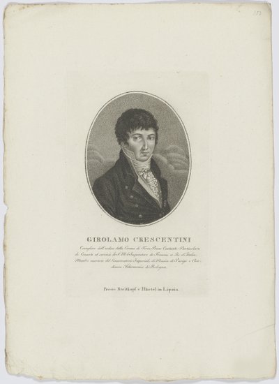 Portrait of Girolamo Crescentini by Breitkopf and Härtel