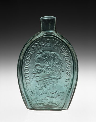 Figured Flask by Bridgeton Glass Works