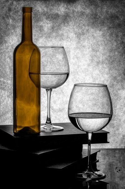 Golden Bottle Still Life by Brig Barkow