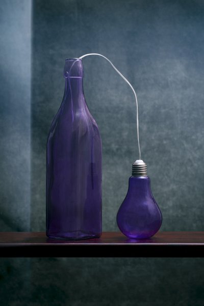 Purple Bottle And Bulb by Brig Barkow