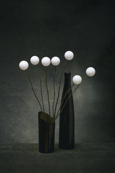 White Spheres Dark Vases by Brig Barkow
