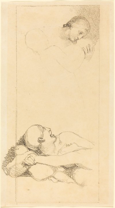 Frightened Man Looking Up; Woman and Children by British 18th Century after John Flaxman