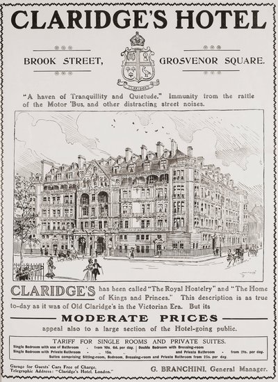 Advertisement for Claridge