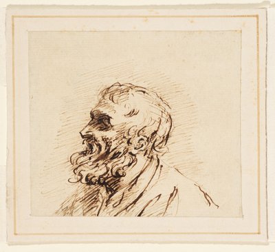 Head of a Bearded Man by British School