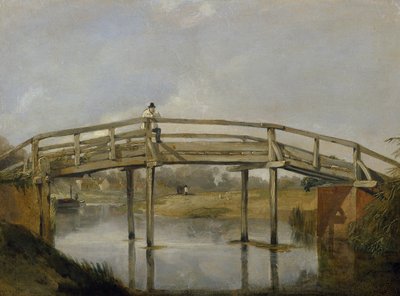 Landscape with a River and Bridge, c. 1830 by British School