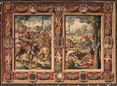 Month of May and June: hunting and mowing of sheep. Tapestry of the manufactures of Mortlake. 17th century Genes, Musei di Strada Nuova by British School
