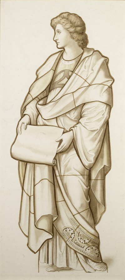 Muse of Literature - Cartoon for Stained Glass, c.1890 by British School