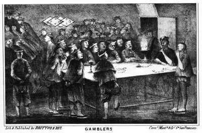 Gambling During the Californian Gold Rush, 19th Century by Britton and Rey