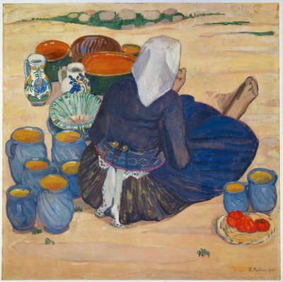 Toepfermarkt - Market with Pots by Broncia Koller-Pinell