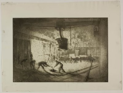 Chicago - Open Hearth Furnace, Illinois Steel Co. by Bror Julius Olsson Nordfeldt