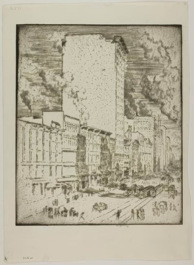 Chicago - State Street by Bror Julius Olsson Nordfeldt