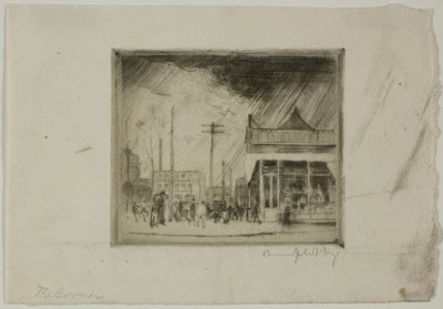 Chicago - The Corner, 57th and Stony Island Ave by Bror Julius Olsson Nordfeldt