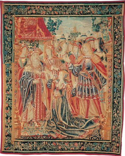 The Story of Troy. Cassandra intercedes before Priam to obtain a Pardon for Paris by Brussels Manufactory