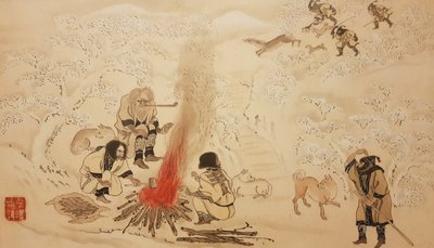 Sika Deer Hunting. From the series The Ainu, Second Half of the 19th century by Byozan Hirasawa