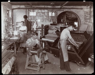 Men Working in the Hardman, Peck and Co. Piano Factory, New York, 1907 by Byron Company