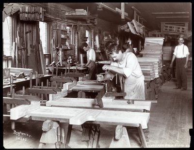 Men Working in the Hardman, Peck and Co. Piano Factory, New York, 1907 by Byron Company