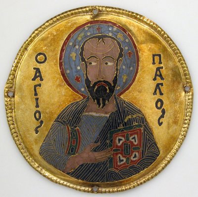 Medallion with Saint Paul from an Icon Frame by Byzantine