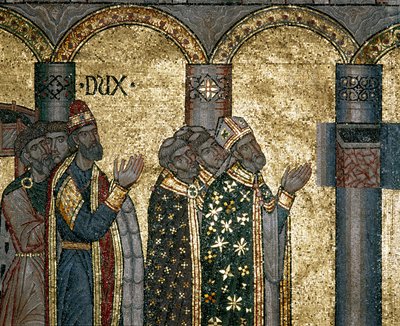 Byzantine Architecture: Discover the Urn of Saint Mark. Detail of Mosaic on Gold Background. Basilica di San Marco, Venice by Byzantine Byzantine