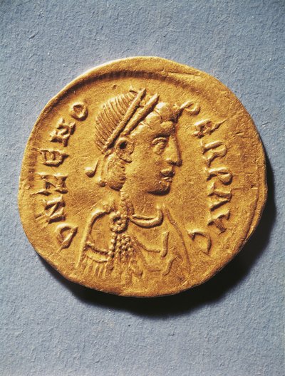 Numismatics, Ancient Rome, Coin Representing Zeno, Emperor of the Byzantine Empire by Byzantine Byzantine