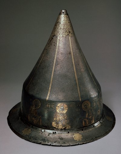 Steel, Gold and Silver Helmet with Deesis, Byzantine by Byzantine Byzantine