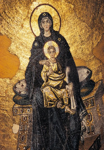 Virgin and Child enthroned by Byzantine Byzantine