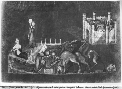 Rebecca and Eliezer at the well, from the Vienna Genesis by Byzantine School