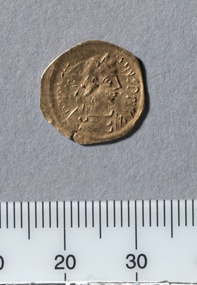 Half Tremissis of Justinian I, Constantinople, 527-565 by Byzantine School