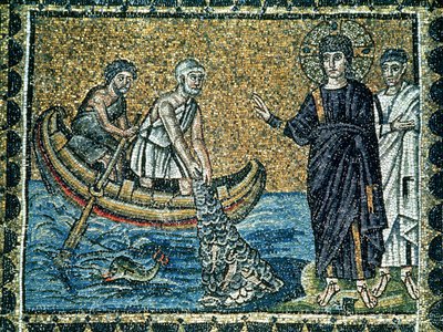 St. Andrew and St. Peter Responding to the Call of Jesus, from the Main Nave by Byzantine School