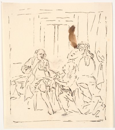A Woman Kneels Before a Seated Man. In the Background, a Weeping Woman Leaning on a Chair. Theater Scene? by C.A. Lorentzen