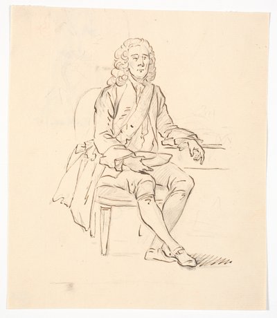 Seated Gentleman with Wig and Order Ribbon by C.A. Lorentzen