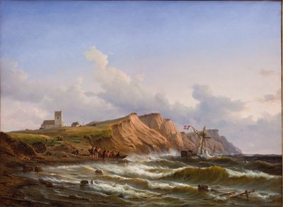 Shipwreck after a Storm off the West Coast of Jutland near Ferring Church by C.F. Sørensen