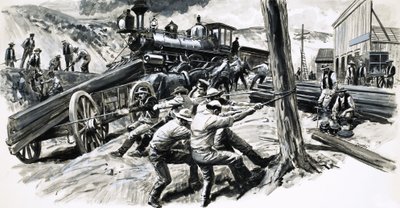 A railway driven through Washington state in 1873 by C.L. Doughty
