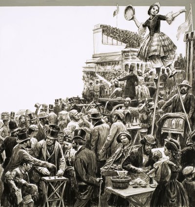 Unidentified Scene of Street Performers and Tricksters by C.L. Doughty